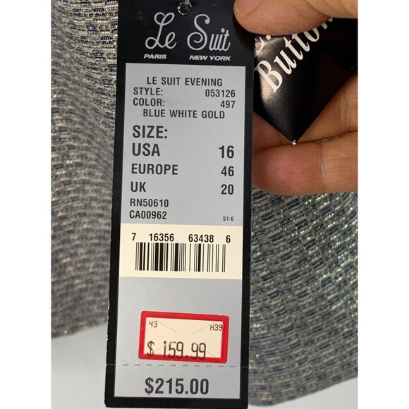 Le Suit Womens Evening Jacket & Skirt Set Size 16 Metalic NWT 7679 - Picture 6 of 11